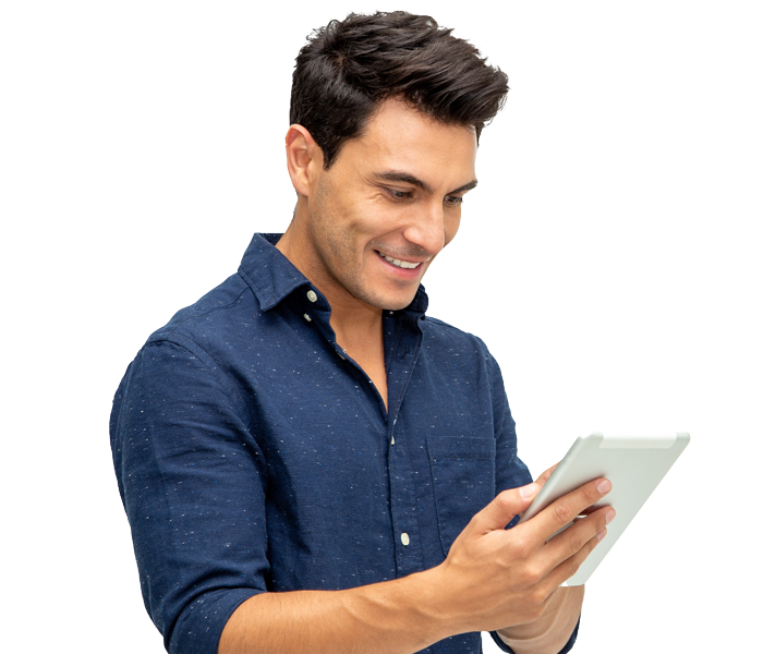 Man signing up for the Liberty Health Plus Plan