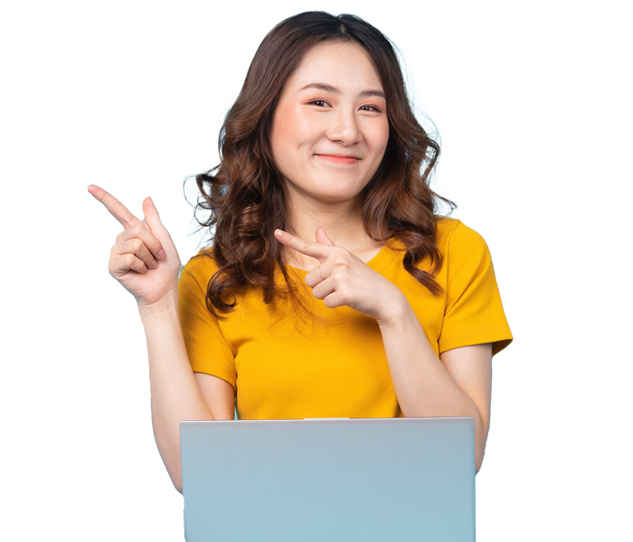 Woman on a laptop searching for a provider.